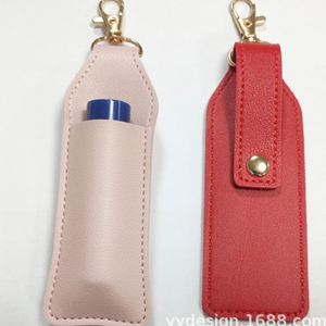 Llavero de cuero PU para lápiz labial al por mayor, elegante y compacto, soporte para bálsamo labial, almacenamiento con estilo para el cuidado de los labios para bolsos de mujer - Product Image 2