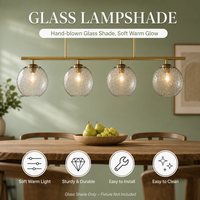 Abat-jour en verre soufflé à la main, transparent, en forme de globe, pour lampe, vente en gros