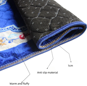 Hot Selling Muslim Thick <b>Anti</b>-<b>Slip</b> Flannel Embossed Polyester Machine Made Low Pile Cushioned Solid Color Rectangle Prayer <b>Mat</b> - Product Image 4