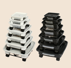 Plafarm JWPL0081 Ensemble de soucoupes carrées écologiques pour plantes, avec bac de récupération d'eau en plastique, pour pots de fleurs et support de plantes, base de sol anti-goutte - Product Image 1