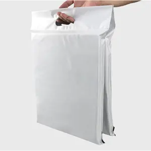 Recyclable Personalised 50 Micron Plastic Flap-lock Post Package Bags Poly Mailer Logistics Express Bag With Handle