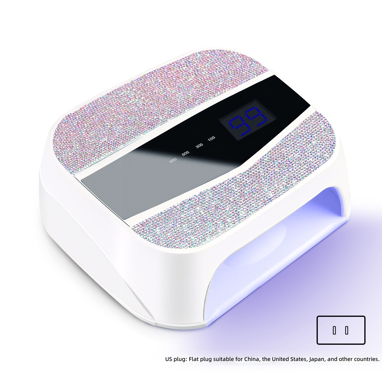 Diamond-encrusted nail lamp-model 1012-us standard