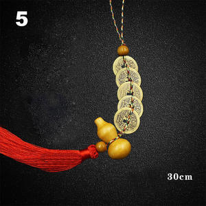 ديا الحرير شرابة شنقا النحاس النقي البرونزية عملة الستار ديكور الميمون عقدة سيارة قلادة فنغشوي المنزل عملة قلادة - Product Image 6