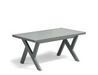Ensemble de mobilier d'extérieur moderne, canapé gris, chaises et table pour patio côtier, jardin, salon, aluminium + plastique bois pour 5 places