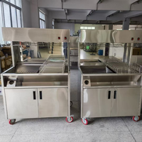 Station de maintien au chaud pour frites en acier inoxydable avec 4 lampes chauffantes et armoire pour cuisines commerciales, pour chaînes de restaurants QSR
