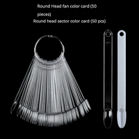 Vente chaude : 50 échantillons de couleurs d'ongles transparents en forme d'éventail pour présentation d'art des ongles