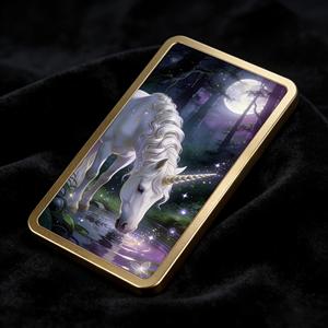 Lingotto Placcato Oro a Tema Unicorno con Stampa UV Personalizzata, Artigianato Premium Durevole da Regalo, Souvenir <span class=keywords><strong>Fantasy</strong></span> da Collezione con Finitura Lucida - Product Image 6