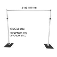 Support de toile de fond carré en alliage d'aluminium de 3 m de haut avec double barre transversale pour décoration de mariage, événements et mur de fleurs