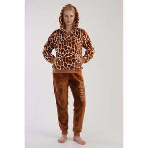 Ensemble de pyjama doux à capuche et demi-zip pour femme, à manches longues, épaules tombantes avec poches à revers, vêtements de nuit - Product Image 5