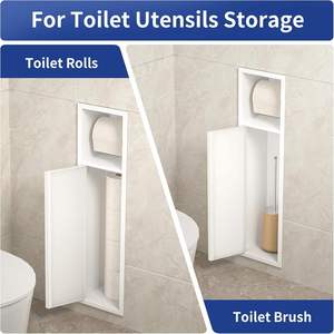 CF Invisible en acier inoxydable brossé 304 porte-brosse de <span class=keywords><strong>toilette</strong></span> encastré salle de bain niche stockage de <span class=keywords><strong>papier</strong></span> <span class=keywords><strong>toilette</strong></span> - Product Image 5