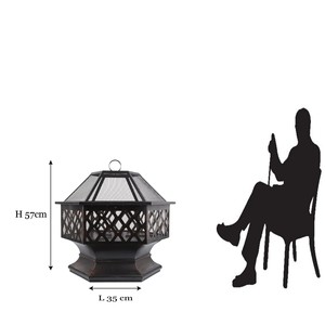 Braciere Portatile Senza Fumo da 22 Pollici, Cesto per Fuoco in Metallo a Legna con Pala per Campeggio - Product Image 6
