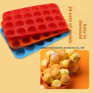 In Stock Household <b>Baking</b> Tools <b>Silicone</b> Cake Mold 24-piece Small Cake Cup Multi-style Cylindrical Oven Safe - Product Image 3