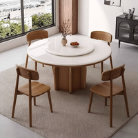 Nouvel ensemble table et chaises de salle à manger en marbre et bois massif, mobilier de salle à manger moderne assemblé, 8 places, pour hôtel et villa, durable et multifonctionnel