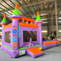 Château gonflable commercial, structure de saut gonflable, combo château gonflable avec double toboggan et souffleur