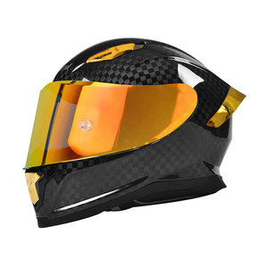 Nuovo Casco Integrale Retrò per Moto, Guscio in Fibra di Carbonio, Costruzione in Fibra di Vetro, Sgancio Rapido, Approvato DOT, Compatibile HANS - Product Image 2