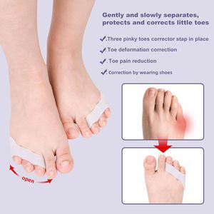 Séparateur d'orteils Pinky 6 pièces/coussin correcteur d'oignons pour le soulagement de la douleur chevauchement des callosités d'orteils <span class=keywords><strong>Protection</strong></span> contre les ampoules et les cors - Product Image 5