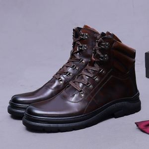 Nouvelles Bottes Martin Hiver 2026 - Bottes de Moto Tendance en Cuir avec Semelles Épaisses et Embout Renforcé pour Hommes - Product Image 2
