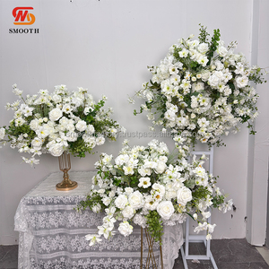 LEDA Wedding Birthday Party Decoration Handmade <b>Artificial</b> White Rose Green Grass <b>Large</b> <b>Flower</b> Ball - Product Image 2