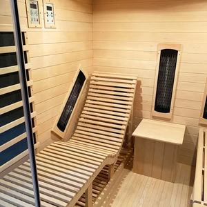 Sauna infrarouge lointain extérieur Kammoy en bois massif de cèdre rouge et de pruche canadien, sauna de sudation de luxe, sauna infrarouge lointain mixte à vapeur - Product Image 5