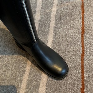 Noir solide de haute qualité en cuir bottes longues femme bottes d'<span class=keywords><strong>équitation</strong></span> chaussures de mode pour femme, <span class=keywords><strong>fille</strong></span> - Product Image 3