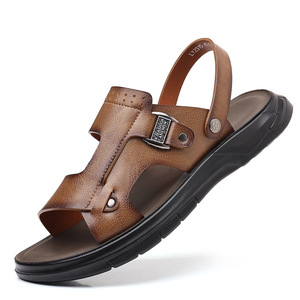 Sandales à lanières en T pour hommes, marron, décontractées, à enfiler, respirantes, à semelle souple, pour la plage - Product Image 5