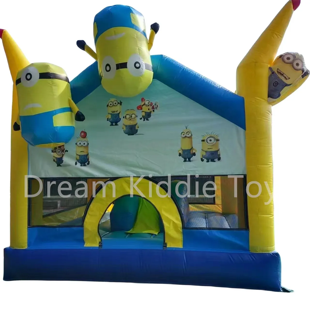 Balon Minion bouncer combo mini tiup jumper komersial kartun tema istana tiup