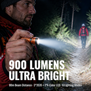 Lampe torche LED ultra-légère de poche WOSEN OEM ODM, avec base magnétique, 6 modes, 4 couleurs LED, rechargeable, pour randonnée, sauvetage nocturne - Product Image 3