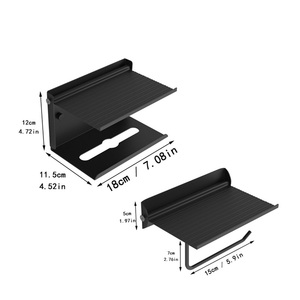 Zinc Alloy Modern Bathroom Tissue & Toilet Paper <b>Roll</b> <b>Rack</b> with Mobile Phone Holder - Product Image 2