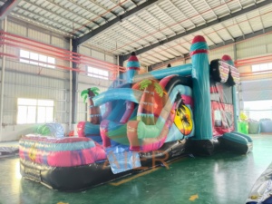 Oferta Especial: Casa de Brinco <span class=keywords><strong>Inflable</strong></span> Comercial Combinada para Uso en Seco y Mojado, Alquiler para Eventos y Fiestas - Product Image 2