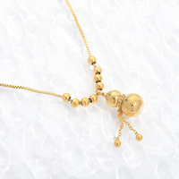 Collier tendance 2024 en acier inoxydable plaqué or 18 carats, chaîne croisée, résistant à l'eau, avec pendentif gourde porte-bonheur chinois