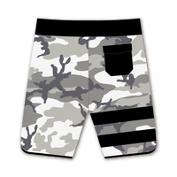 Shorts de bain pour hommes à cordon de serrage, motif camouflage uni personnalisé, séchage rapide, polyester, pour activités de plein air, fitness, surf et plage