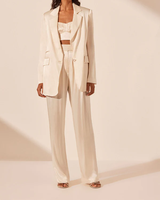 Ensemble de costumes pour femmes en soie/coton à manches longues, classiques, décontractés et formels, OEM