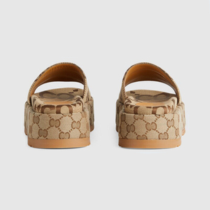Luxury Flats Sandals Casual Shoes Rubber Canvas <strong>Open</strong> <strong>Toe</strong> Women's Slide Designer <strong>Slippers</strong> for Women Summer Chunky Beach <strong>Slipper</strong> - Product Image 5