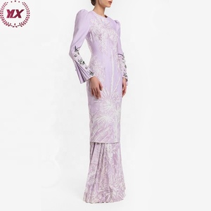 Dernier modèle malaisie vente en gros jupe longue plissée broderie <span class=keywords><strong>baju</strong></span> <span class=keywords><strong>kurung</strong></span> moden dentelle <span class=keywords><strong>baju</strong></span> <span class=keywords><strong>kurung</strong></span> en gros au vietnam - Product Image 6