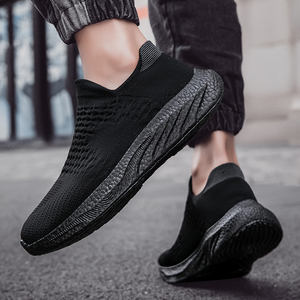 Zapatillas de correr informales deportivas de malla de verano para hombre, calcetines de trabajo negros, estilo ligero para caminar - Product Image 4