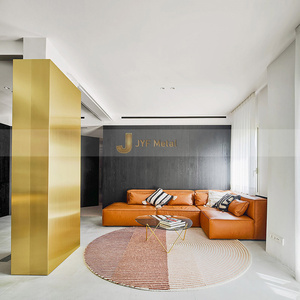 Colonne J018 avec motif de calandre en métal poli Revêtement de panneau de colonne en acier inoxydable cuivre - Product Image 5