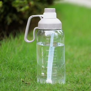 Time Maker grande bouteille d'eau en plastique avec poignée et paille étanche bouteille d'eau de cyclisme en plein air - Product Image 4