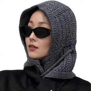 Pasamontañas <span class=keywords><strong>de</strong></span> Moda 100% Lana Merino para Mujer, Bufanda con Capucha Suave y Cálida, Gorro Tejido, Circunferencia <span class=keywords><strong>de</strong></span> Cabeza 48-50cm - Product Image 1