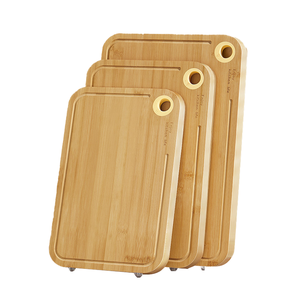 Planche à découper et à sculpter en bambou naturel avec poignée, ustensiles carrés et rectangulaires pour la cuisine. - Product Image 3