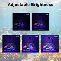Vente en gros usine : Lampe LED d'aquarium JSD 8W/12W, spectre complet pour récifs coralliens, intensité réglable, minuterie, mode 24/7, fixation par clip pour aquarium marin
