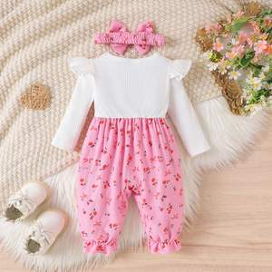 2026 Herbst Neuer Blumenmuster-Schleifen-Jumpsuit, Süße und Niedliche Baby- und Kinderkleidung - Product Image 5