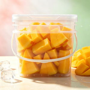 Seau carré en plastique transparent à grande ouverture pour la récolte des fruits du verger et le stockage temporaire - Product Image 1