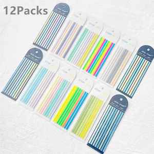 Juego de 12 Notas Adhesivas Ultra Largas, Transparentes/Resistentes al Agua, Varios Colores, para Uso en Oficina/Escuela - Product Image 1