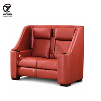 Sofá doble moderno de tela para cine, con relleno de espuma viscoelástica, mueble de lujo para cine en casa, hotel o restaurante.
