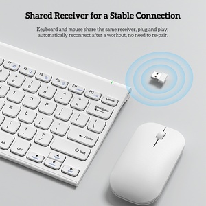 Tùy Chỉnh Trắng 3D <span class=keywords><strong>Mini</strong></span> Siêu Mỏng Im Lặng 2.4G Bàn Phím Không Dây Và Chuột Thiết Lập Với 78-Key Cắt Kéo Chuyển Đổi Trong Kho - Product Image 6