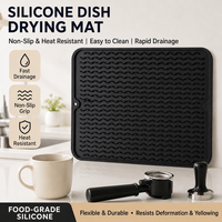 Tapis de séchage en silicone en gros, épais, sans BPA, grand tapis d'égouttage en silicone pour comptoir de cuisine