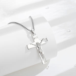 Merryshine 925 <span class=keywords><strong>plata</strong></span> esterlina mujeres Jesucristo Cruz <span class=keywords><strong>de</strong></span> Caravaca colgante collar <span class=keywords><strong>para</strong></span> hombres - Product Image 3