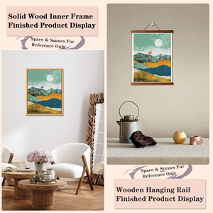 Kit de Peinture Diamant Ronde avec Cadre, Motif Paysage Imprimé, Forme Rectangulaire, Décoration Murale DIY, Art en Strass de Cristal - Product Image 5