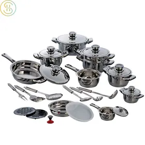 Großhandel 27 Pcs Edelstahl Deutsch Küchen geschirr Set Edelstahl Kochgeschirr Set Edelstahl Küchen geschirr