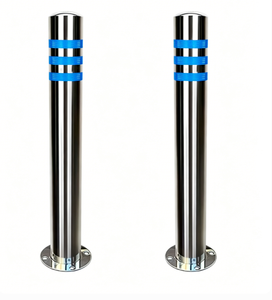 Borne de sécurité fixe en acier inoxydable anti-collision, ronde 130 mm, série 300, finition BA sans soudure pour entrées d'écoles, hôpitaux et administrations - Product Image 1